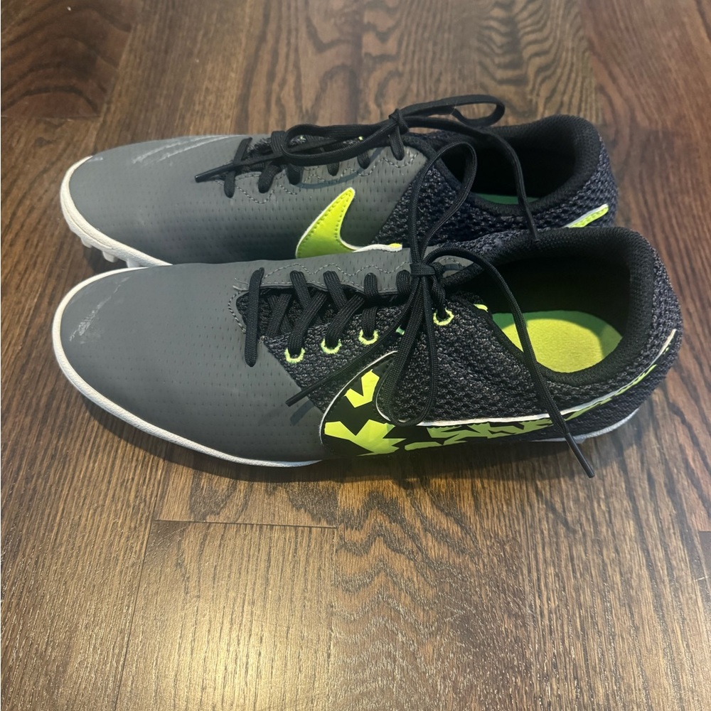Nike Women's Gray and Neon Yellow turf shoes
